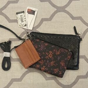 The Sak Black and Floral Clutch Set